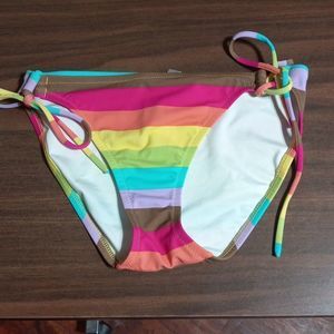 Victoria's secret rainbow nylon spandex bikini bottom, sz M